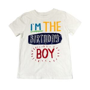 Okie Dokie White Multicolor Birthday Boy T-Shirt Toddler Boys Size 5T